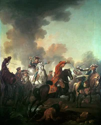 Thomas Brown in der Schlacht bei Dettingen, 27. Juni 1743